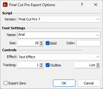 &nbsp;Final Cut Pro 7 export options