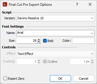 &nbsp;DaVinci Resolve export options