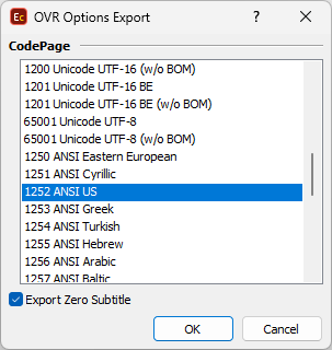 &nbsp;Export Configuration&nbsp;