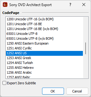 &nbsp;Export Configuration