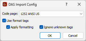 &nbsp;DAS Files Import Configuration