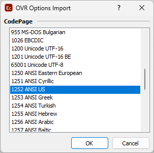 &nbsp;OVR Import Configuration