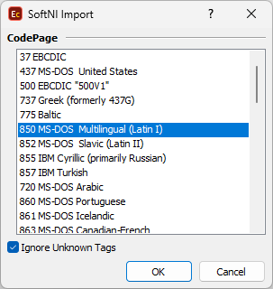 &nbsp;Import SoftNI import configuration
