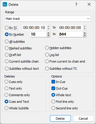 &nbsp;Delete Subtitles dialog