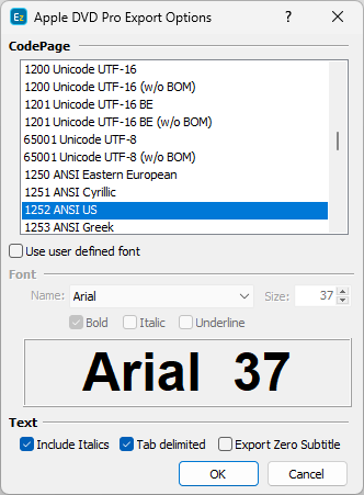 &nbsp;Apple DVD Studio Pro, Spruce STL Export Configuration