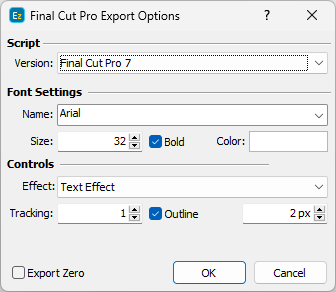 &nbsp;Final Cut Pro 7 export options