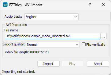&nbsp;Import Video File