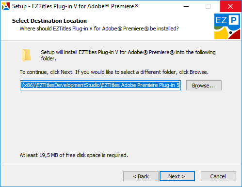 &nbsp;Destination Folder Selection