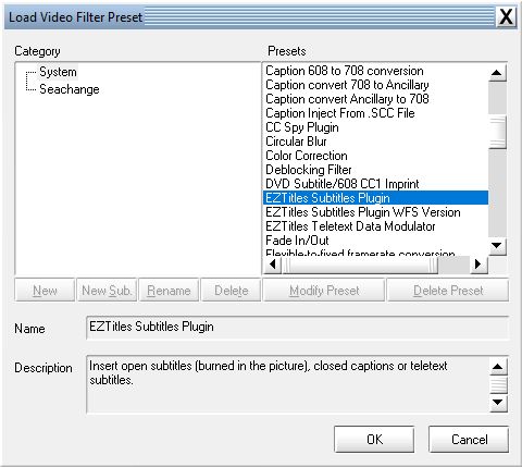 &nbsp;EZTitles Subtitles Plugin filter&nbsp;